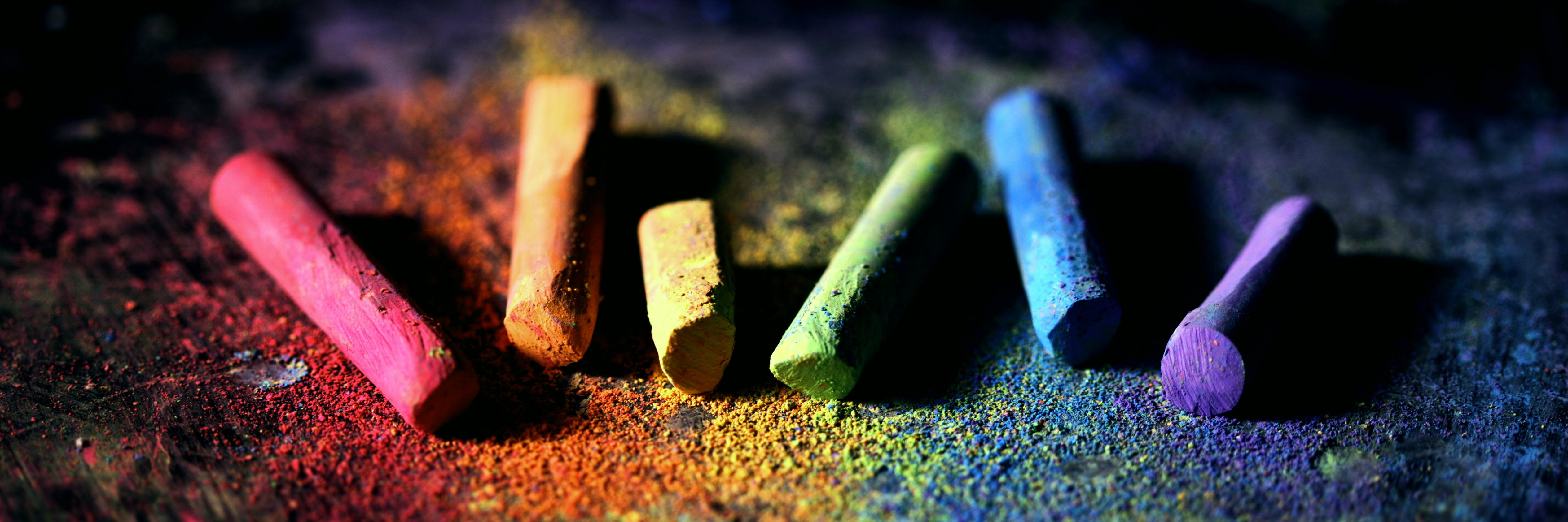 Colourful pastel crayons